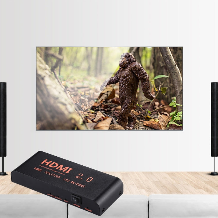 CY-041 1X2 ตัวแยกสัญญาณ HDMI 2.0 4K/60Hz ปลั๊ก EU, 1X2