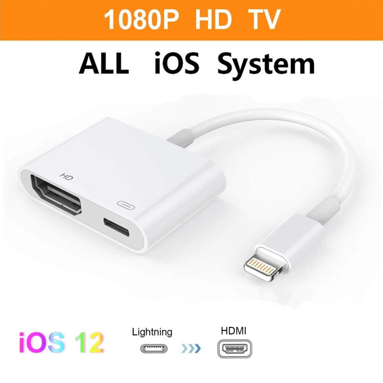 E-Gin-LTH-002 8 Pin Digital AV to HDMI Adapter + พอร์ตชาร์จ USB สำหรับ VGA 1080P HD TV อุปกรณ์แสดงผลหน้าจอ, E-Gin-LTH-002