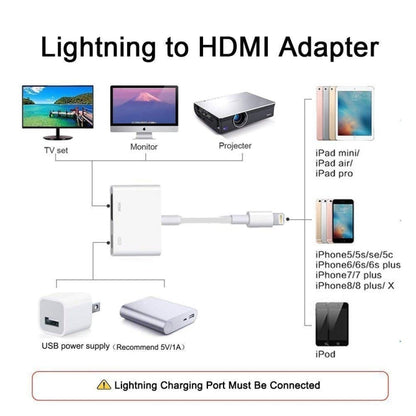 E-Gin-LTH-002 8 Pin Digital AV to HDMI Adapter + พอร์ตชาร์จ USB สำหรับ VGA 1080P HD TV อุปกรณ์แสดงผลหน้าจอ, E-Gin-LTH-002