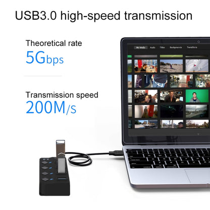 Onten 5301 USB 3.0 ชายถึง 4 USB 2.0 Female Splitter Extender พร้อมสวิตช์อิสระ, 5301
