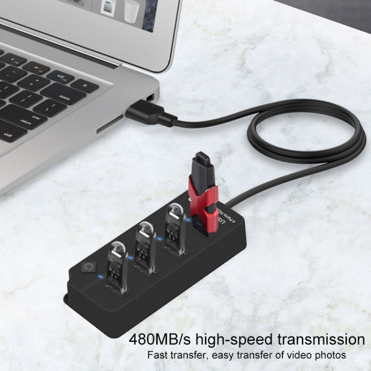 Onten 5301 USB 3.0 ชายถึง 4 USB 2.0 Female Splitter Extender พร้อมสวิตช์อิสระ, 5301