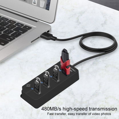Onten 5301 USB 3.0 ชายถึง 4 USB 2.0 Female Splitter Extender พร้อมสวิตช์อิสระ, 5301