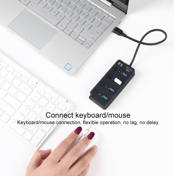 Onten 5301 USB 3.0 ชายถึง 4 USB 2.0 Female Splitter Extender พร้อมสวิตช์อิสระ, 5301