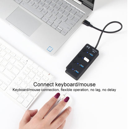 Onten 5301 USB 3.0 ชายถึง 4 USB 2.0 Female Splitter Extender พร้อมสวิตช์อิสระ, 5301
