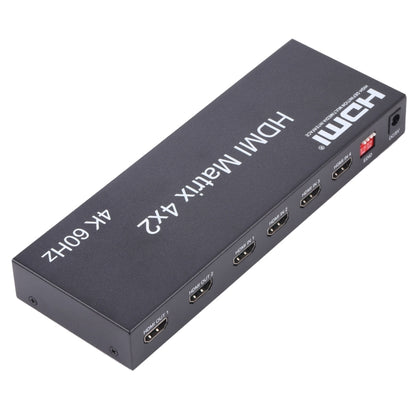 HDMI 4x2 Matrix Switcher / Splitter พร้อมรีโมทคอนโทรลรองรับ ARC / MHL / 4Kx2K / 3D, อินพุต HDMI 4 พอร์ต, เอาต์พุต HDMI 2 พอร์ต, Support ARC / MHL / 4Kx2K / 3D