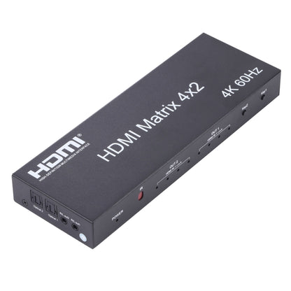 HDMI 4x2 Matrix Switcher / Splitter พร้อมรีโมทคอนโทรลรองรับ ARC / MHL / 4Kx2K / 3D, อินพุต HDMI 4 พอร์ต, เอาต์พุต HDMI 2 พอร์ต, Support ARC / MHL / 4Kx2K / 3D