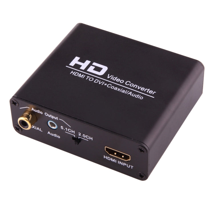 NEWKENG X5 HDMI เป็น DVI พร้อมตัวแปลงวิดีโอเอาต์พุตโคแอกเซียลเสียง 3.5 มม, X5 HDMI to DVI with Audio