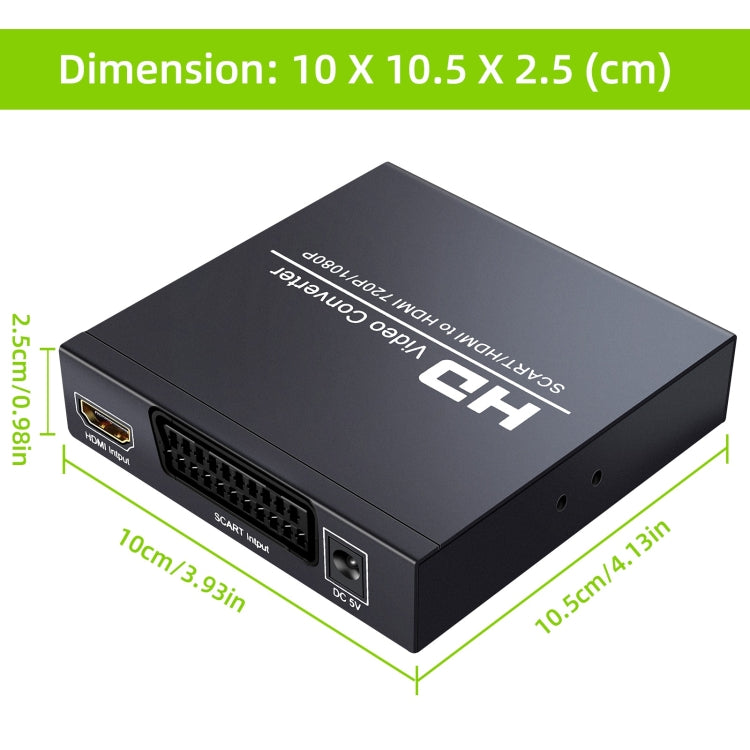 NEWKENG NK-8S SCART + HDMI to HDMI 720 P/1080 P HD Video Converter Adapter Scaler กล่อง, NK-8S SCART + HDMI to HDMI