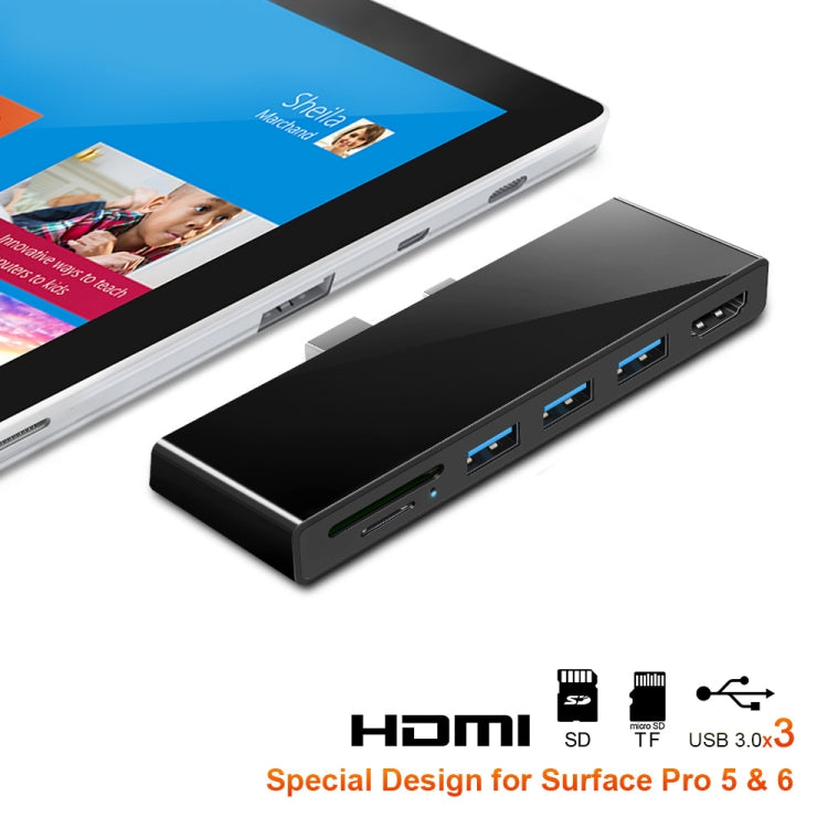 ROCKETEK SK-S5H 3 x USB 3.0 + HDMI + SD / TF การ์ดหน่วยความจำเครื่องอ่านฮับ 4K อะแดปเตอร์ HDMI, SK-S5H