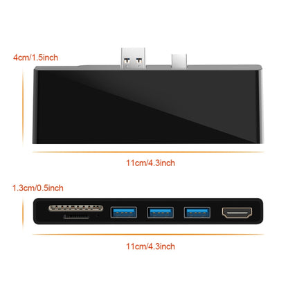 ROCKETEK SK-S5H 3 x USB 3.0 + HDMI + SD / TF การ์ดหน่วยความจำเครื่องอ่านฮับ 4K อะแดปเตอร์ HDMI, SK-S5H