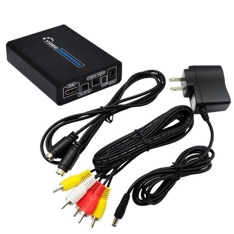 ตัวแปลง HDMI เป็นคอมโพสิต / AV S-Video RCA CVBS/L/R อะแดปเตอร์แปลงวิดีโอ, HDMI to AV + S-Video