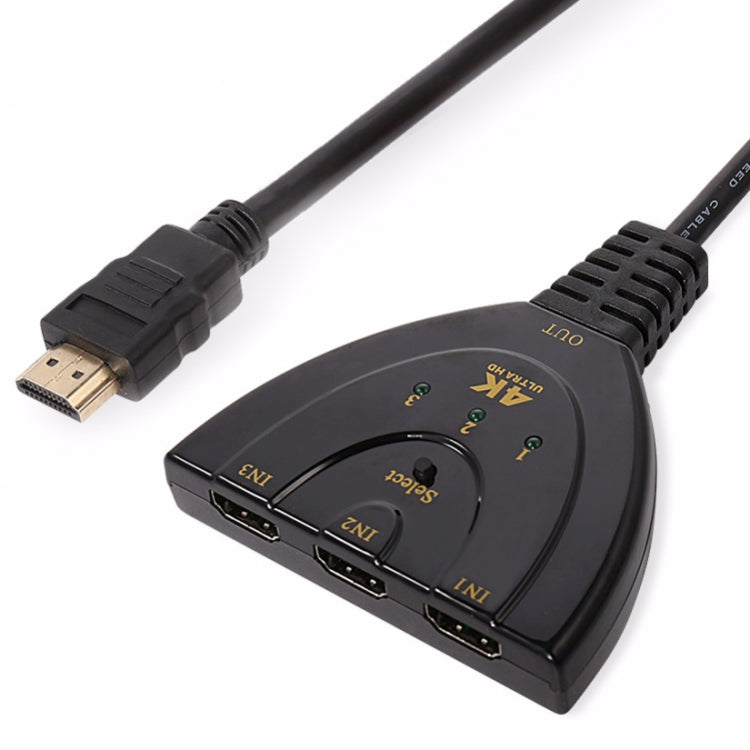 3 in 1 อินพุต HDMI 4K x 2K HDTV Pigtail Switch Adapter HDMI Splitter, 1 in 3