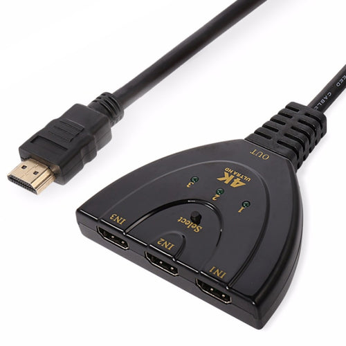 3 in 1 อินพุต HDMI 4K x 2K HDTV Pigtail Switch Adapter HDMI Splitter, 1 in 3