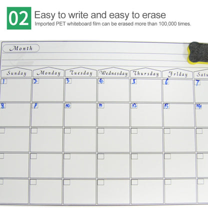 Magnetic Weekly Plan แม่เหล็กติดตู้เย็น PET Magnetic Soft Whiteboard ขนาด 29.7ซม. x 42ซม, Weekly Plan