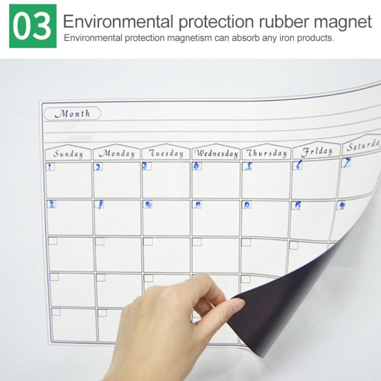 Magnetic Weekly Plan แม่เหล็กติดตู้เย็น PET Magnetic Soft Whiteboard ขนาด 29.7ซม. x 42ซม, Weekly Plan
