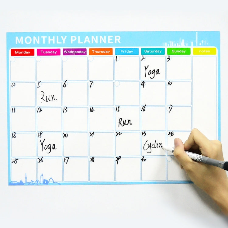 Magnetic Weekly Plan แม่เหล็กติดตู้เย็น PET Magnetic Soft Whiteboard ขนาด 29.7ซม. x 42ซม, Weekly Plan