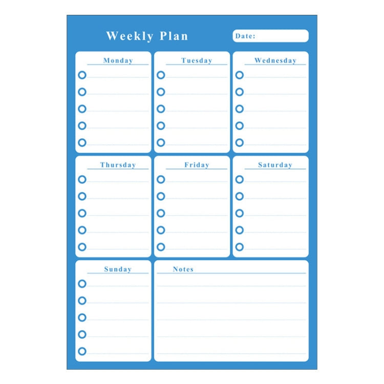 Magnetic Weekly Plan แม่เหล็กติดตู้เย็น PET Magnetic Soft Whiteboard ขนาด 29.7ซม. x 42ซม, Weekly Plan