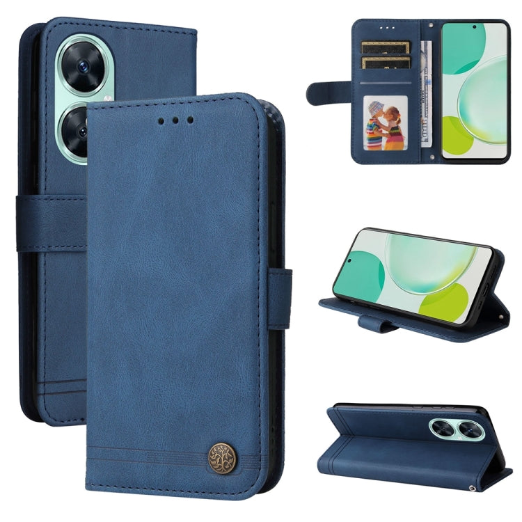 สำหรับ Huawei nova 11i / Maimang 20 5G / Enjoy 60 Pro Skin Feel Life Tree เคสโทรศัพท์หนังปุ่มโลหะ