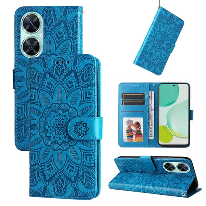 สำหรับ Huawei nova 11i / Maimang 20 5G / Enjoy 60 Pro เคสโทรศัพท์หนังลายดอกทานตะวันนูน