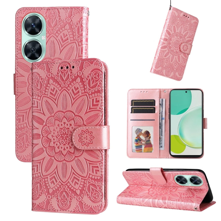 สำหรับ Huawei nova 11i / Maimang 20 5G / Enjoy 60 Pro เคสโทรศัพท์หนังลายดอกทานตะวันนูน