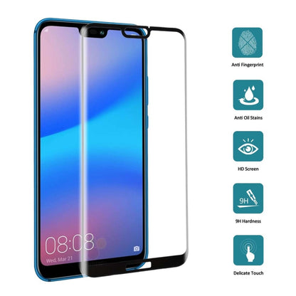สำหรับ Huawei P20 Lite 0.3mm 9H ความแข็งพื้นผิว 3D ฟิล์มกระจกนิรภัยแบบเต็มหน้าจอ, For P20 Lite