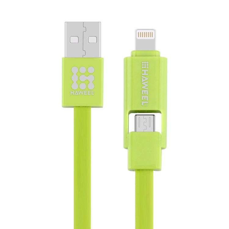 HAWEEL สายชาร์จ Micro USB 2 in 1 และ 8 Pin to USB Data Sync ยาว 1 ม, 2 in 1 Cable in two connectors