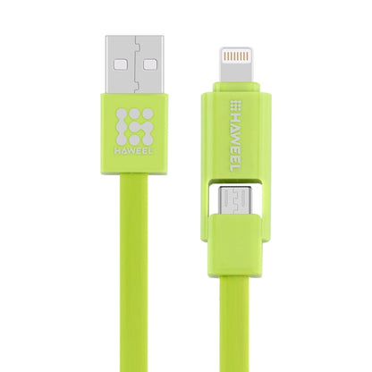 HAWEEL สายชาร์จ Micro USB 2 in 1 และ 8 Pin to USB Data Sync ยาว 1 ม, 2 in 1 Cable in two connectors