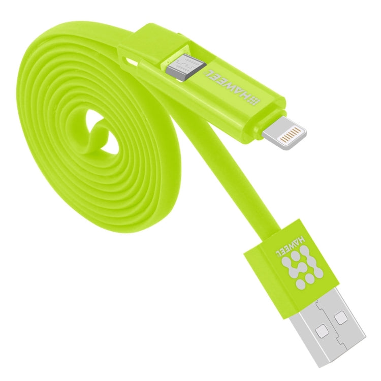 HAWEEL สายชาร์จ Micro USB 2 in 1 และ 8 Pin to USB Data Sync ยาว 1 ม, 2 in 1 Cable in two connectors