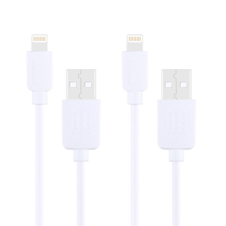 2 PCS HAWEEL 1 ม. ความเร็วสูง 8 พินสำหรับซิงค์ USB และชุดสายชาร์จสำหรับ iPhone, iPad, 2pcs