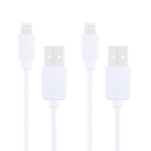 2 PCS HAWEEL 1 ม. ความเร็วสูง 8 พินสำหรับซิงค์ USB และชุดสายชาร์จสำหรับ iPhone, iPad, 2pcs
