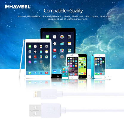2 PCS HAWEEL 1 ม. ความเร็วสูง 8 พินสำหรับซิงค์ USB และชุดสายชาร์จสำหรับ iPhone, iPad, 2pcs