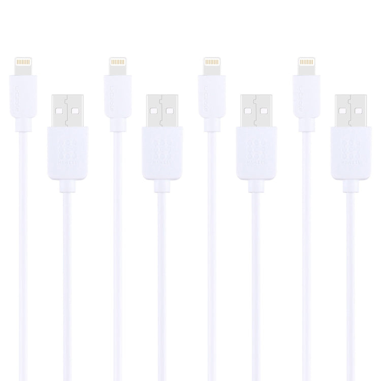 4 ชิ้น HAWEEL 1 ม. ความเร็วสูง 8 พินสำหรับซิงค์ USB และชุดสายชาร์จสำหรับ iPhone, iPad, 4pcs
