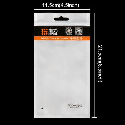 10 ชิ้น HAWEEL 21 ซม. x 11.5 ซม. Hang Hole ด้านหน้าใสเครื่องประดับมุกสีขาวซิปล็อคถุงบรรจุภัณฑ์