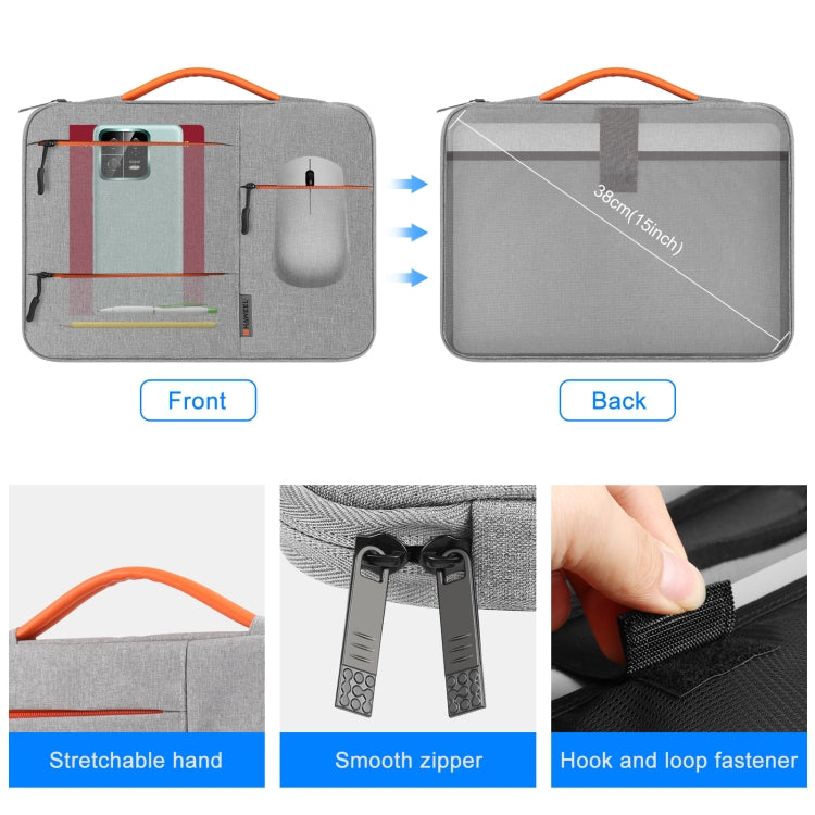 HAWEEL 13.0 นิ้วเคสซิปกระเป๋าเอกสารกระเป๋าถือแล็ปท็อปสำหรับ MacBook, Samsung, Lenovo Thinkpad, Sony, DELL Alienware, CHUWI, ASUS, HP, แล็ปท็อป 13 นิ้ว -13.5 นิ้ว, 13.0-13.5 inch