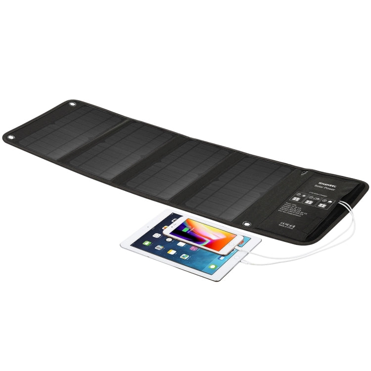 เครื่องชาร์จแผงโซลาร์เซลล์แบบพับได้ HAWEEL 28W พร้อมพอร์ต USB คู่สูงสุด 5V 3A, 28W Panel(B)