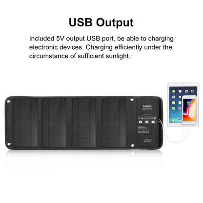 เครื่องชาร์จแผงโซลาร์เซลล์แบบพับได้ HAWEEL 28W พร้อมพอร์ต USB คู่สูงสุด 5V 3A, 28W Panel(B)