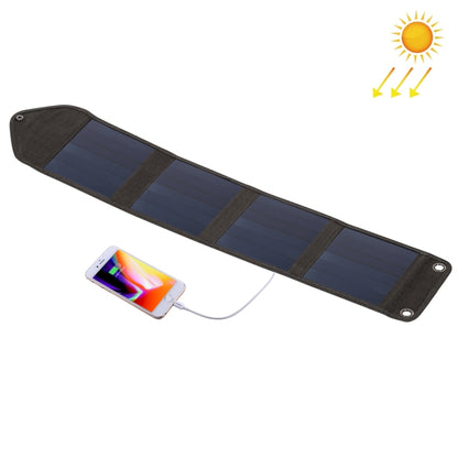 HAWEEL 14W 5V 2.4A เครื่องชาร์จพลังงานแสงอาทิตย์แบบพับได้แบบพกพากระเป๋าเดินทางพับได้แบบชาร์จไฟกลางแจ้งพร้อมแผงโซลาร์เซลล์ 4 แผงและพอร์ต USB ขนาด: S, 14W