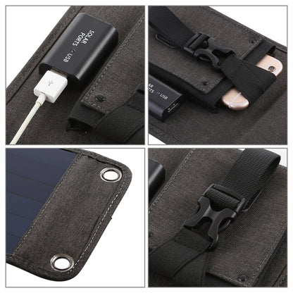 HAWEEL 14W 5V 2.4A เครื่องชาร์จพลังงานแสงอาทิตย์แบบพับได้แบบพกพากระเป๋าเดินทางพับได้แบบชาร์จไฟกลางแจ้งพร้อมแผงโซลาร์เซลล์ 4 แผงและพอร์ต USB ขนาด: S, 14W