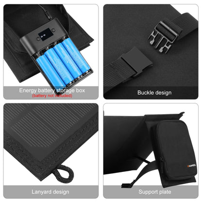 HAWEEL 12W 2 แผงแผงชาร์จพลังงานแสงอาทิตย์แบบพับได้กระเป๋าพร้อมพอร์ต USB คู่สูงสุด 5V / 3.1A รองรับ QC3.0 และ AFC, 12W 2 Panels