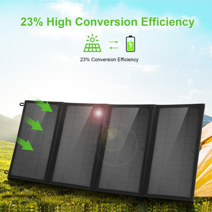 HAWEEL 24W 4 แผงกระเป๋าชาร์จแผงโซลาร์เซลล์แบบพับได้พร้อมพอร์ต USB คู่สูงสุด 5V / 3.1A รองรับ QC3.0 และ AFC, 24W 4 Panels