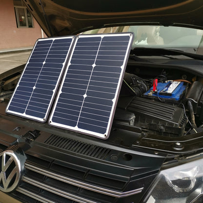 เครื่องชาร์จแผงพลังงานแสงอาทิตย์ Monocrystalline Silicon แบบพกพา HAWEEL 20W พร้อมพอร์ต USB และที่ยึด & คลิปเสือ รองรับ QC3.0 และ AFC