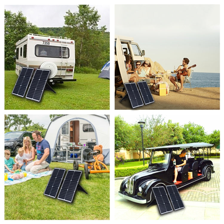 เครื่องชาร์จแผงพลังงานแสงอาทิตย์ Monocrystalline Silicon แบบพกพา HAWEEL 20W พร้อมพอร์ต USB และที่ยึด & คลิปเสือ รองรับ QC3.0 และ AFC