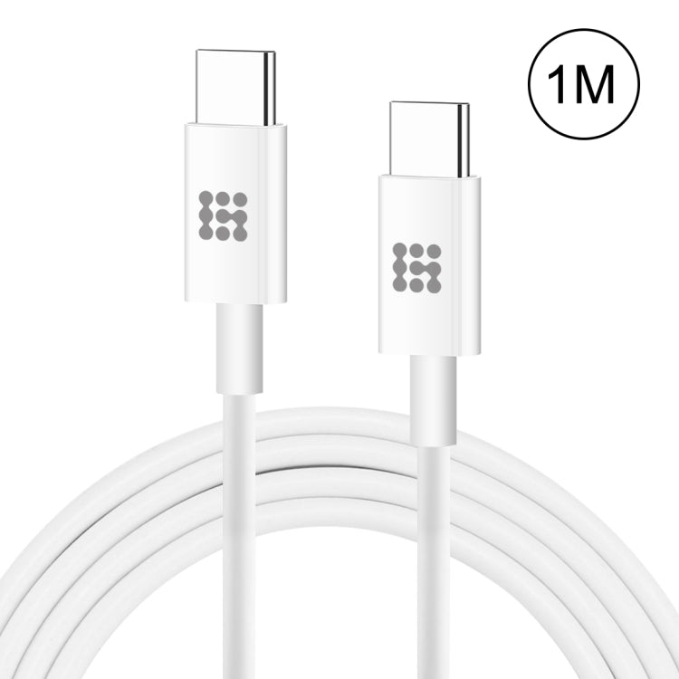 HAWEEL 25W 3A Type-C / USB-C ถึง Type-C / USB-C PD สายเคเบิลข้อมูลการชาร์จอย่างรวดเร็ว ความยาว: 1 ม., Type-C to Type-C 1m White