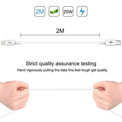 HAWEEL 25W 3A USB-C / Type-C ถึง 8 Pin PD สายชาร์จเร็วสำหรับ iPhone, iPad, ความยาวสายเคเบิล: 2 ม., Type-C to 8 Pin 2m