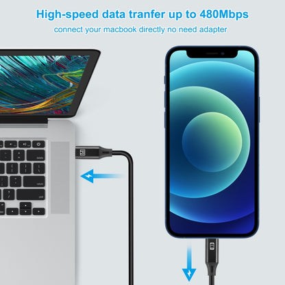 HAWEEL 1 ม. USB-C / Type-C ถึง 8 Pin OTG Sync ข้อมูล / สายชาร์จ