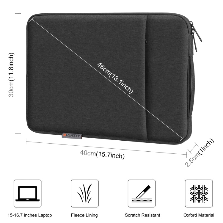 HAWEEL Laptop Sleeve Case กระเป๋าเอกสารซิปพร้อมที่จับสำหรับแล็ปท็อปขนาด 15-16.7 นิ้ว, For 15-16.7 inch Laptop (with Handle)