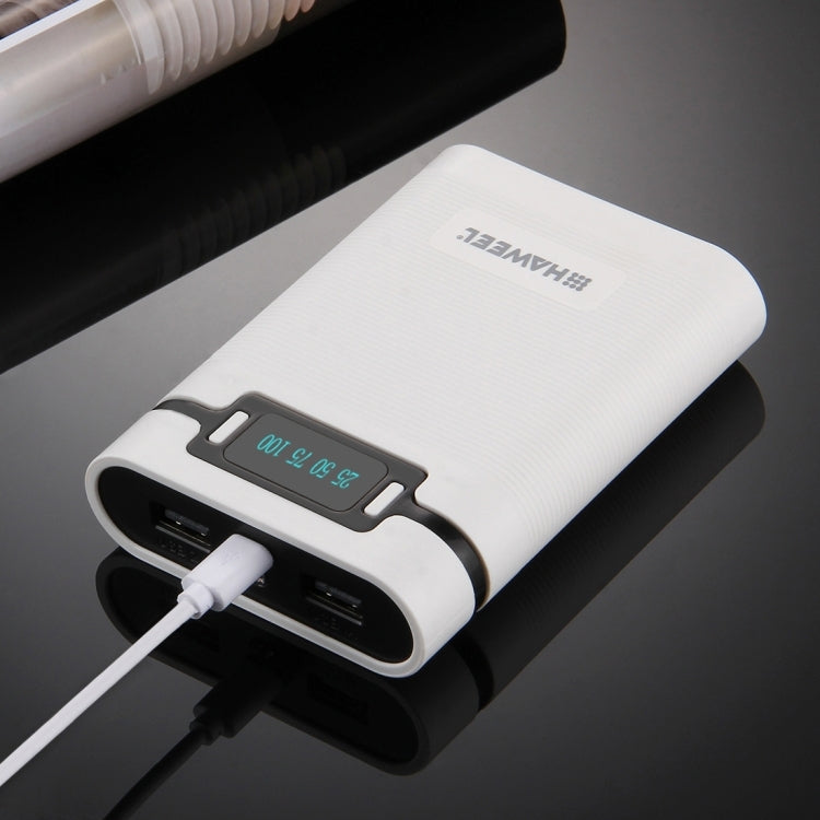 แบตเตอรี่ HAWEEL DIY 4 x 18650 (ไม่รวม) กล่องเชลล์ Power Bank 10000mAh พร้อมเอาต์พุตและจอแสดงผล USB 2 x สำหรับ iPhone, Galaxy, Sony, HTC, Google, Huawei, Xiaomi, Lenovo และสมาร์ทโฟนอื่น ๆ, DIY 4 x 18650 10000mAh  Battery (US)