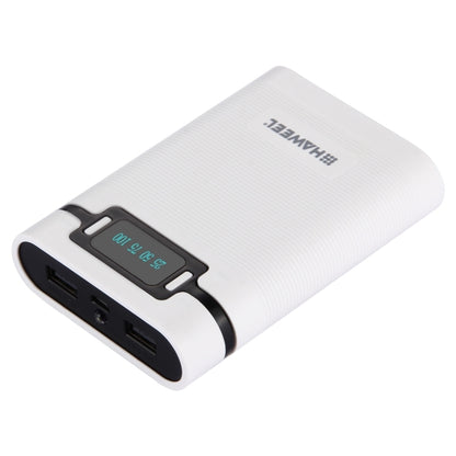 แบตเตอรี่ HAWEEL DIY 4 x 18650 (ไม่รวม) กล่องเชลล์ Power Bank 10000mAh พร้อมเอาต์พุตและจอแสดงผล USB 2 x สำหรับ iPhone, Galaxy, Sony, HTC, Google, Huawei, Xiaomi, Lenovo และสมาร์ทโฟนอื่น ๆ, DIY 4 x 18650 10000mAh  Battery (US)