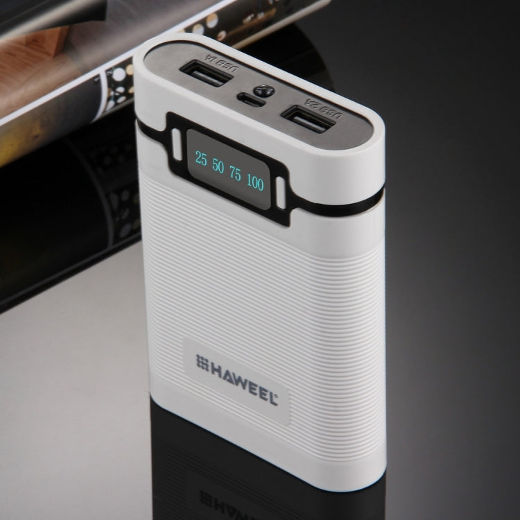 แบตเตอรี่ HAWEEL DIY 4 x 18650 (ไม่รวม) กล่องเชลล์ Power Bank 10000mAh พร้อมเอาต์พุตและจอแสดงผล USB 2 x สำหรับ iPhone, Galaxy, Sony, HTC, Google, Huawei, Xiaomi, Lenovo และสมาร์ทโฟนอื่น ๆ, DIY 4 x 18650 10000mAh  Battery (US)