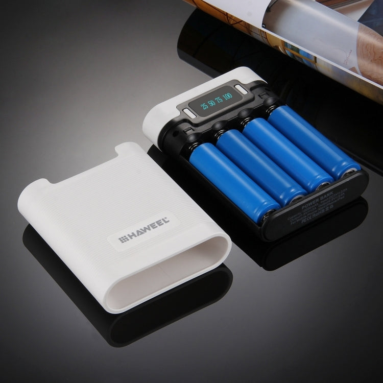 แบตเตอรี่ HAWEEL DIY 4 x 18650 (ไม่รวม) กล่องเชลล์ Power Bank 10000mAh พร้อมเอาต์พุตและจอแสดงผล USB 2 x สำหรับ iPhone, Galaxy, Sony, HTC, Google, Huawei, Xiaomi, Lenovo และสมาร์ทโฟนอื่น ๆ, DIY 4 x 18650 10000mAh  Battery (US)